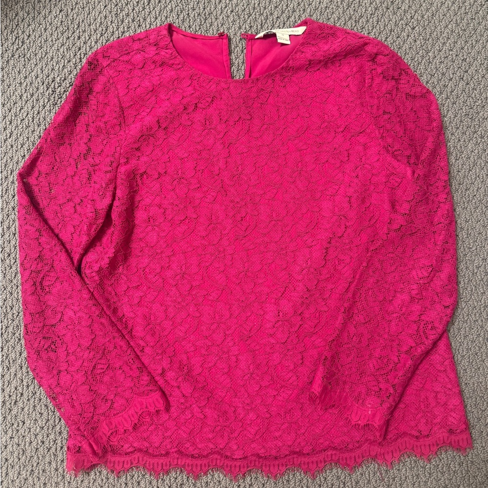 Diane Von Furstenberg Zarita lace top, size 10
